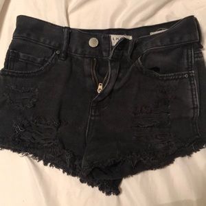 Black jean shorts